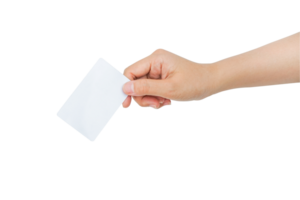 hand holding card isolated background png