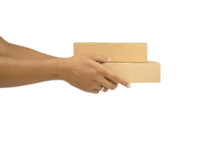 hand holding box isolated background png