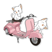 dibujos animados lindo gato y vehículo png