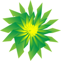 Green star flower shape sticker label glossy decoration abstract background illustration png