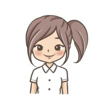 cartone animato ragazza ritratto scarabocchio kawaii anime colorazione pagina carino illustrazione clip arte personaggio png