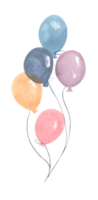 Watercolor air balloons. Greeting decor. png