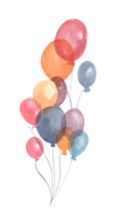 Watercolor air balloons. Greeting decor. png