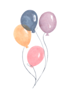 akvarell luftballonger. hälsning dekor. png