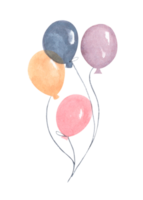 Watercolor air balloons. Greeting decor. png