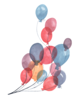 Aquarell Luftballons. Gruß Dekor. png