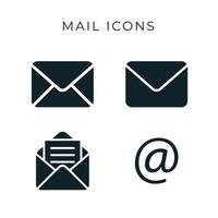 Mail icon set vector