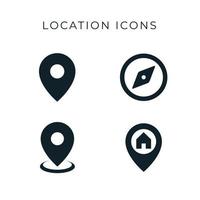conjunto de iconos de ubicación vector