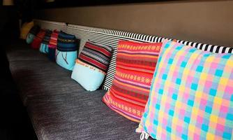 colorful cushions on couch photo