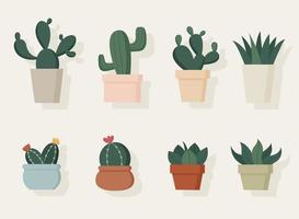 colección de ilustraciones de cactus dibujadas a mano vector