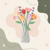 florero, en, extracto, plano de fondo, ilustración vector