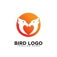 diseño moderno del logotipo del pájaro del amor para el logotipo de la empresa comercial vector