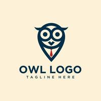 Modern owl logo design for business company or community vector