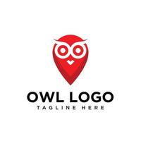 Map location owl logo design for business company or community vector