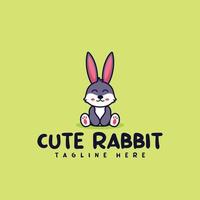 Cute rabbit logo design illustration for company and community logo vector