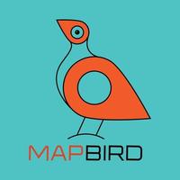 logotipo de mapa de aves, ubicación colorida, única, moderna, creativa, vector, ilustración, romanarts49 vector