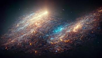 nebulosa vía láctea y galaxias en el espacio 3d foto
