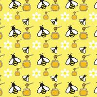 Bee honey seamless pattern vector