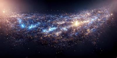 Nebula Milkyway and galaxies in space 3D photo