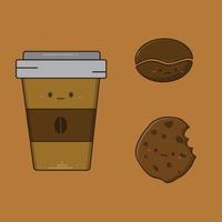 a set of illustration coffe time vector