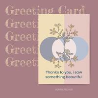 Greeting card jasmine flower abstract background template vector