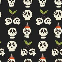 Skulls Halloween pattern vector