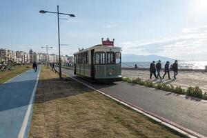 old historical tram by the sea photo