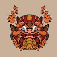 ilustración de vector de fuego daruma hecha especialmente para uso de marca publicitaria y mucho más