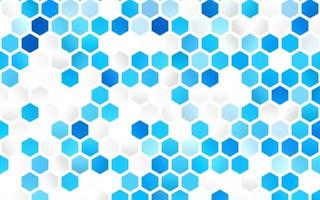 Light BLUE vector texture with colorful hexagons.