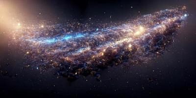 Nebula Milkyway and galaxies in space 3D photo