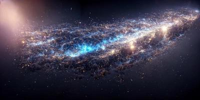 Nebula Milkyway and galaxies in space 3D photo