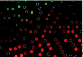 Dark Green, Red vector texture with disks.