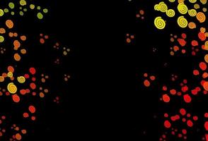 Dark Green, Red vector pattern with lines, ovals.