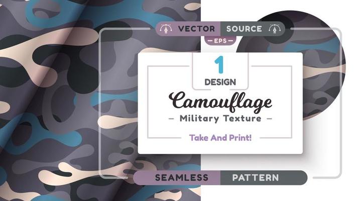 Camouflage seamless pattern, military texture, war fabric