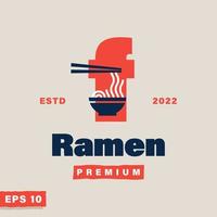 Ramen Alphabet f Logo vector