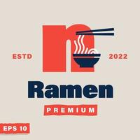 Ramen Alphabet n Logo vector