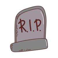 Gravestone. Halloween element. Trick or treat concept. Vector illustration in hand drawn style