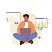 Content management system concept design or CMS concept design. Software development. Website architecture. Flat vector illustration
