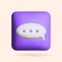 3D speech bubble, chat icon design. Social media marketing concept. Vector illustration.