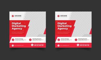 digital marketing agency social media post template vector