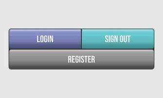 Login, sign out, and register web button icon vector