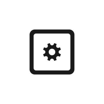 Setting button vector icon on white background