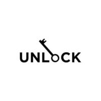 Key logo design. Unlock type letter logo illustration vector