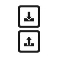 Download and upload button vector icon on white background