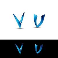 Set of letter V logo. 3D style. Simple and elegant. vector