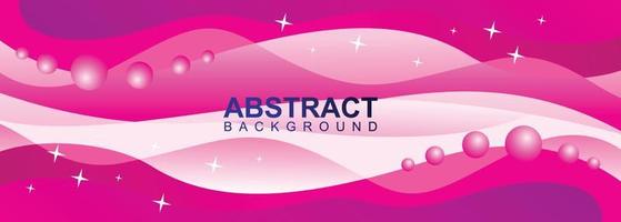 diseño ondulado abstracto de banner con vector de color rosa