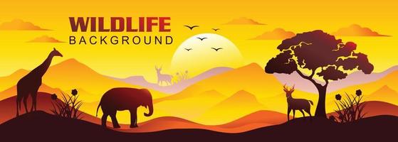 Banner design vector with african or wildlife design concept