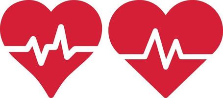 Heartbeat icon collection. Heartbeat line with the shape of a heart. heart beat pulse flat icon vector