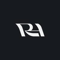 plantilla de logotipo de monograma inicial hr rh hr. logotipo de icono de letra basado en inicial vector