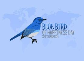vector graphic of blue bird of happiness day good for blue bird of happiness day celebration. flat design. flyer design.flat illustration.